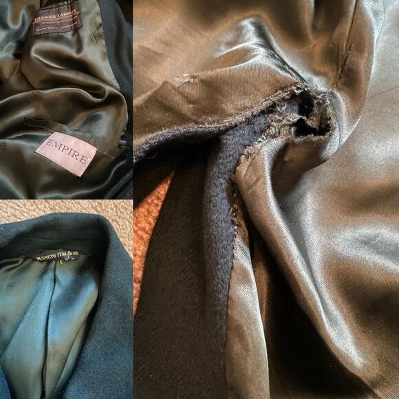 Tessuto Italiano Cashmere Blend Long green Trench coat - Picture 4 of 4